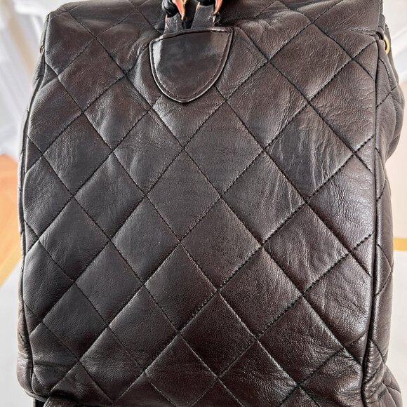 Authentic Chanel Backpack Matelasse Daypack Brown Leather Duma B0879 - Picture 8 of 16